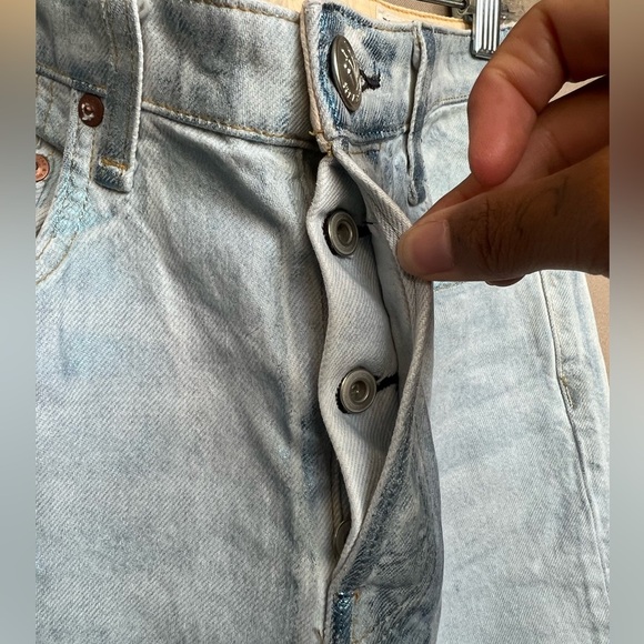 Rag & Bone Maya High Rise Ankle Straight Jeans Lapis Glitter Metallic Blue - Picture 2 of 4